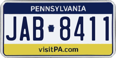 PA license plate JAB8411