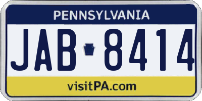 PA license plate JAB8414