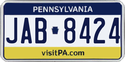 PA license plate JAB8424