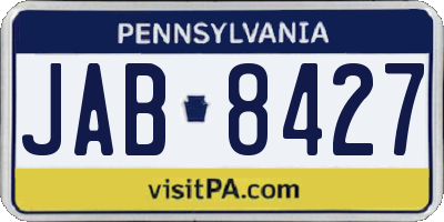 PA license plate JAB8427