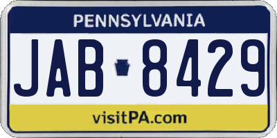 PA license plate JAB8429