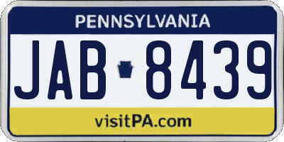 PA license plate JAB8439