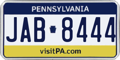 PA license plate JAB8444