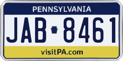 PA license plate JAB8461