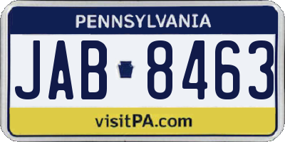 PA license plate JAB8463