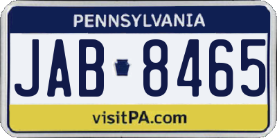 PA license plate JAB8465