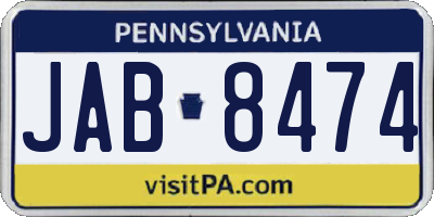 PA license plate JAB8474