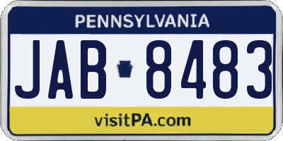 PA license plate JAB8483