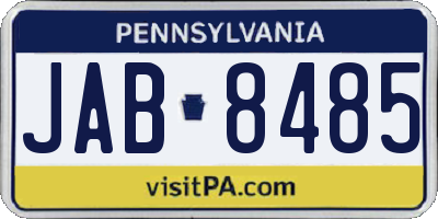 PA license plate JAB8485