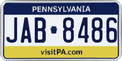 PA license plate JAB8486