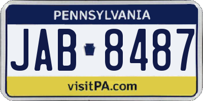 PA license plate JAB8487