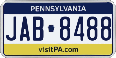 PA license plate JAB8488