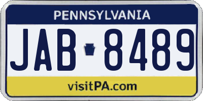 PA license plate JAB8489