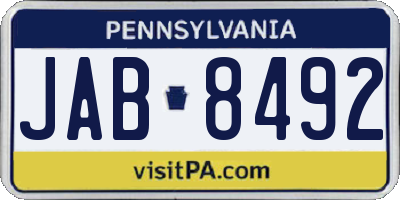 PA license plate JAB8492