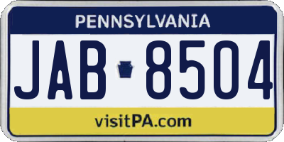 PA license plate JAB8504