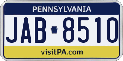 PA license plate JAB8510