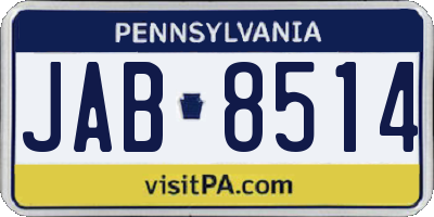 PA license plate JAB8514