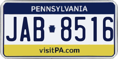 PA license plate JAB8516