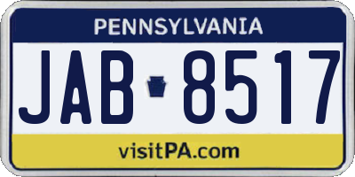 PA license plate JAB8517