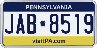 PA license plate JAB8519