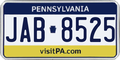 PA license plate JAB8525