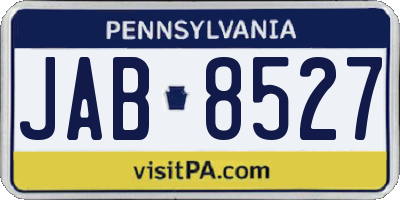 PA license plate JAB8527