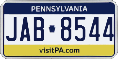 PA license plate JAB8544