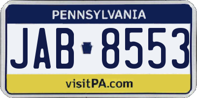 PA license plate JAB8553