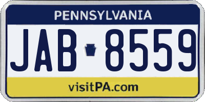 PA license plate JAB8559