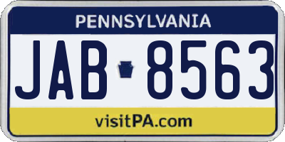 PA license plate JAB8563