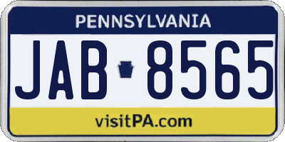 PA license plate JAB8565