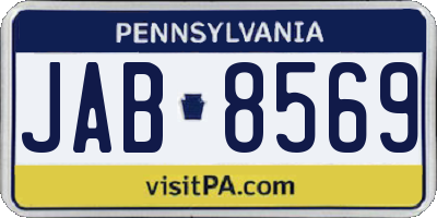 PA license plate JAB8569
