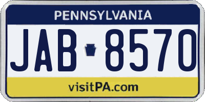 PA license plate JAB8570