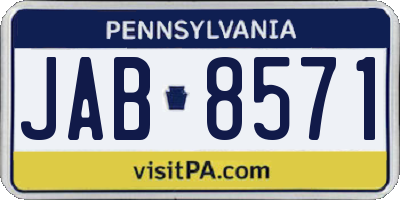 PA license plate JAB8571