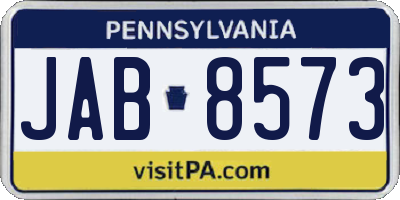 PA license plate JAB8573