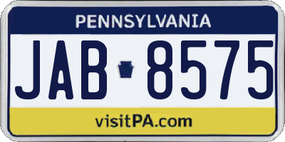 PA license plate JAB8575