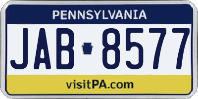 PA license plate JAB8577