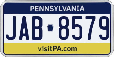 PA license plate JAB8579