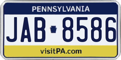 PA license plate JAB8586