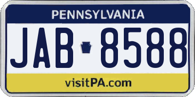 PA license plate JAB8588