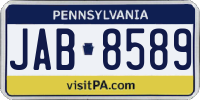 PA license plate JAB8589