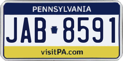 PA license plate JAB8591