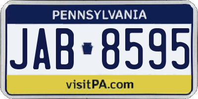 PA license plate JAB8595