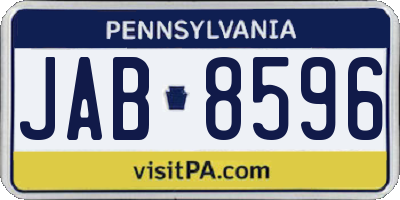 PA license plate JAB8596