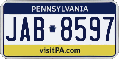 PA license plate JAB8597