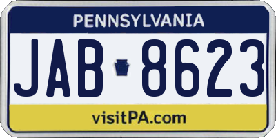 PA license plate JAB8623