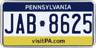 PA license plate JAB8625