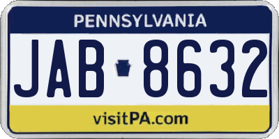 PA license plate JAB8632