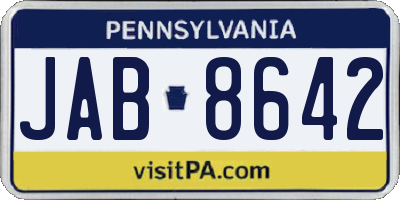 PA license plate JAB8642