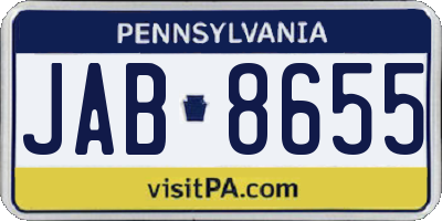 PA license plate JAB8655